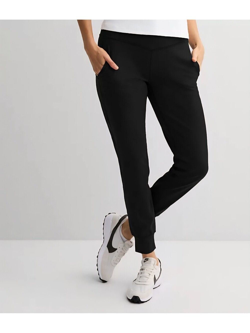 Tek Gear Ultrastretch Black High Rise Joggers Pockets Women's Size L